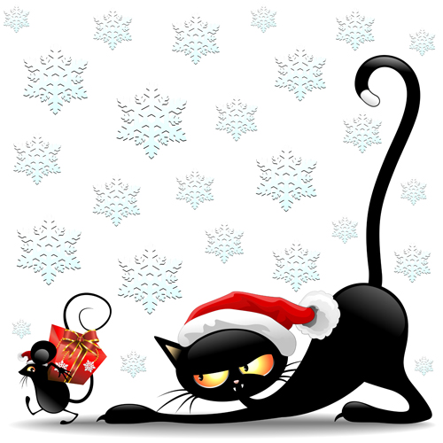 Christmas funny cats vector 03 funny christmas cats cat   
