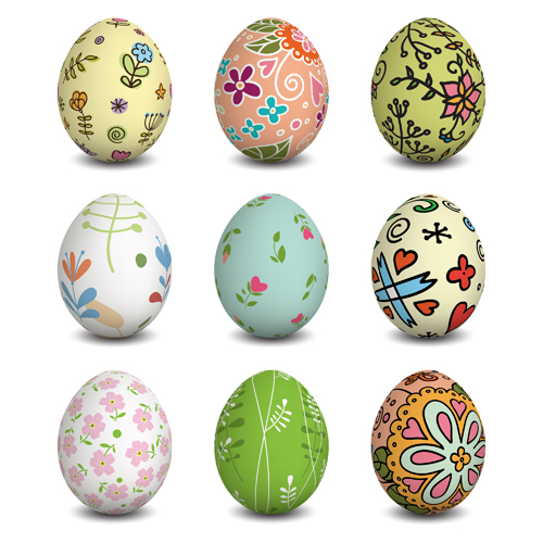 Beautiful easter eggs vectors set 03 easter egg beautiful   