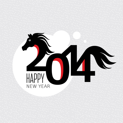 2014 Horse New Year design vecotr 03 new year new horse 2014   