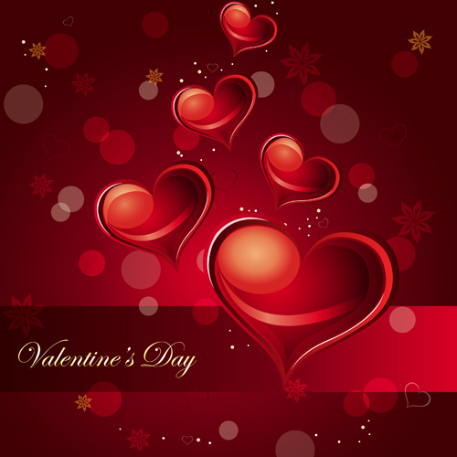 Romantic Love background with Valentine vector 04 Valentine romantic love   