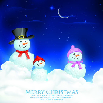 Christmas Snowman design elements vector 01 elements element design elements Christmas snow christmas   