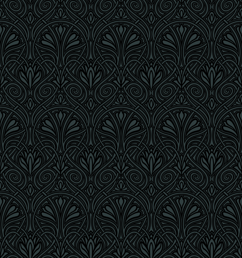 luxurious Black Damask Patterns vector 03 patterns pattern luxurious damask black   