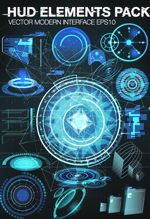 Vector modern Infographics HUD elements vector 05 modern infographics hud elements   