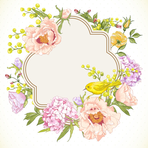 Drawing spring flower vector background art 04 spring flower drawing background   