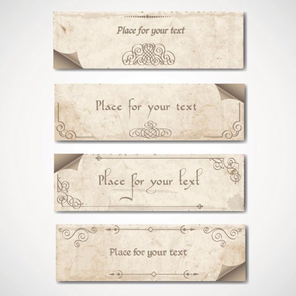 Vintage elements of banner vector 02 vintage elements element banner   