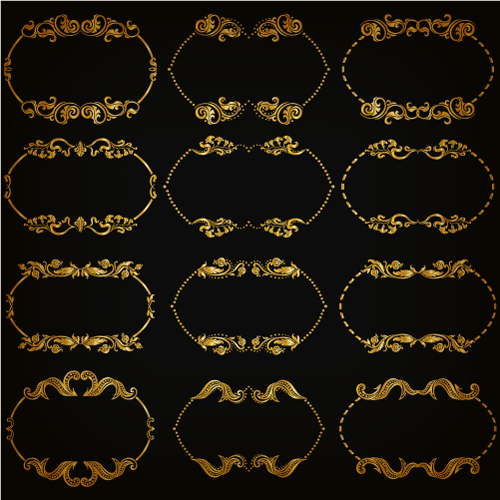 Royal golden frame vectors set 02 royal golden frame   