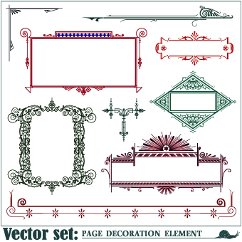 Decoration frame element vector set 01 element decoration decor   