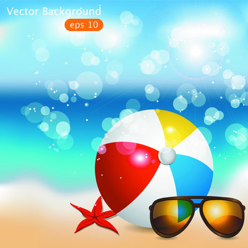 Summer Time background and Illustration vector 04 time summer illustration   