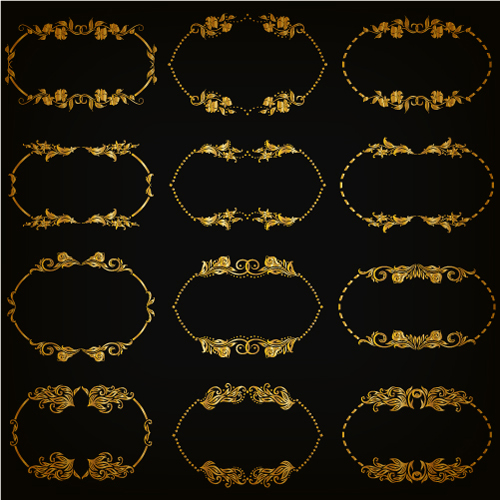 Royal golden frame vectors set 04 royal golden frame   