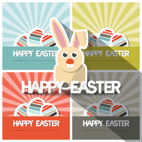 Cute animal with easter cards vector 03 easter cards Animal   