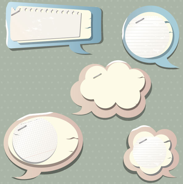 paper Speech Bubbles Label Stickers vector03 stickers sticker speech paper label bubbles   