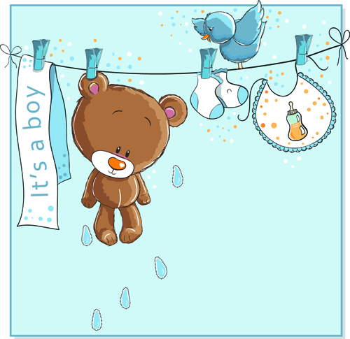 Cute bears baby cards design vector 01 cute cards card bears bear baby   