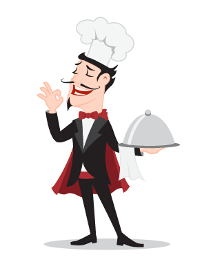 Funny chef and food vector funny food chef   