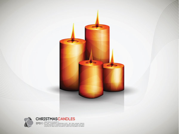 Set of Christmas candles design elements vector 01 elements element christmas candle   