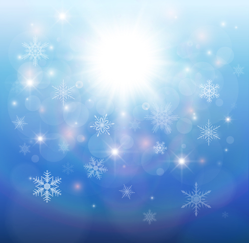 Winter snowflake with blurs background vectors 02 winter snowflake blurs background   