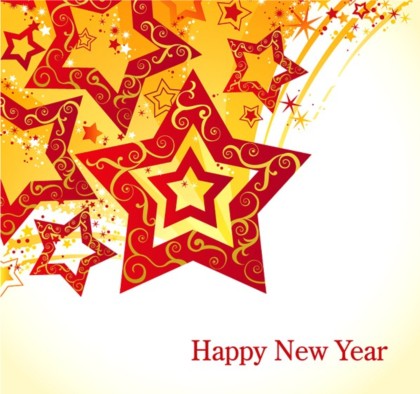 Flash Star New Year card background vector year star new flash card background   