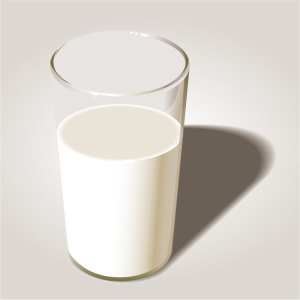 Glass cup with milk vector graphics milk glass cup   