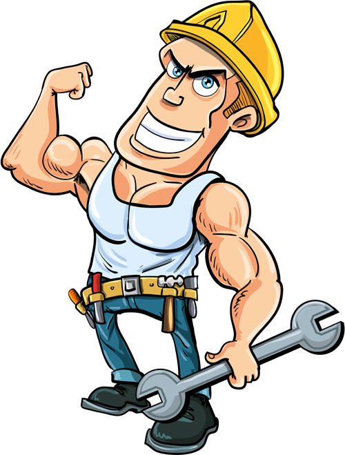 Funny cartoon builders vector illustration 20 illustration funny cartoon Builders   