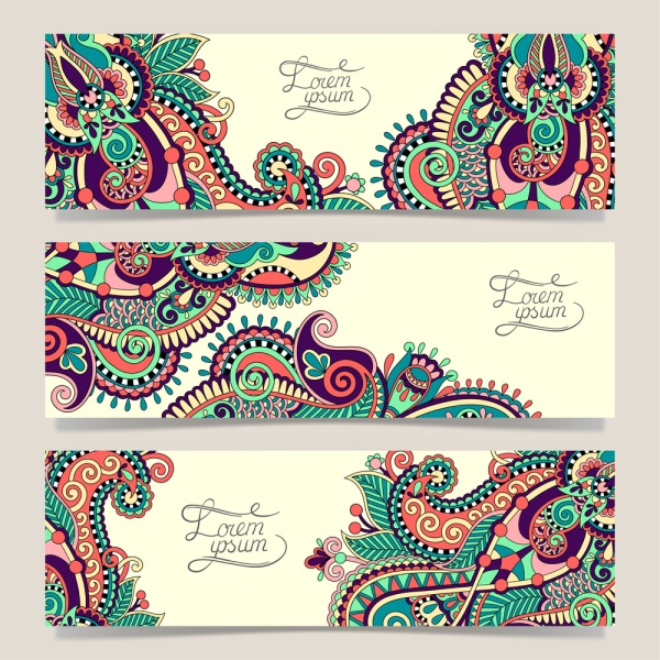Ethnic style ornament banner vector style ornament ethnic banner   