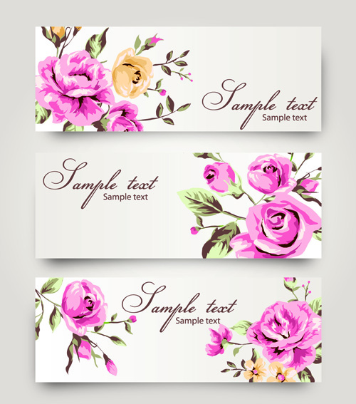 Banner with flowers design vector flowers flower banner   