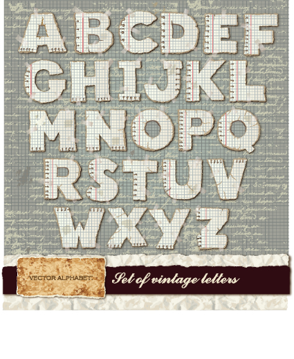 Vintage Spelling alphabet vector 01 vintage Spelling alphabet   