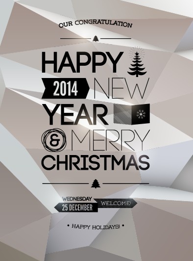 2014 Merry Christmas Poster design elements vector 05 poster design poster element design elements christmas 2014   
