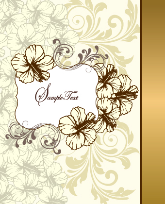 Retro style floral ornament invitation card vector 03 Retro style Retro font ornament invitation card vector card   