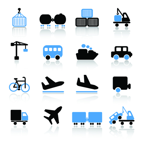 Different Cargo with Transport icons vector 03 transport icons icon different cargo   
