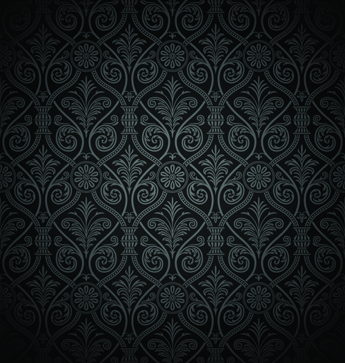 luxurious Black Damask Patterns vector 04 patterns pattern luxurious damask black   