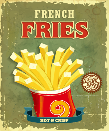 Retro vintage fast food poster design vector 01 Retro font poster design poster food fast food   