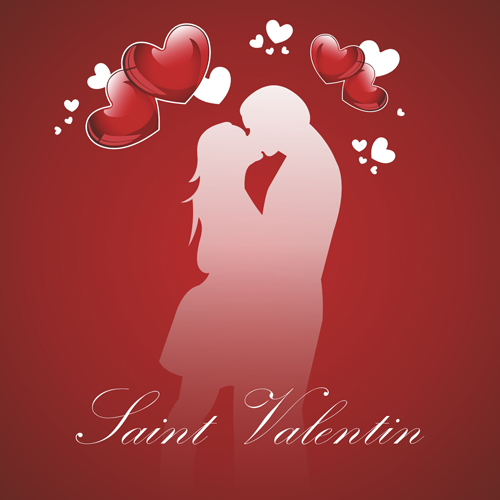 Romantic Love background with Valentine vector 02 Valentine romantic love   