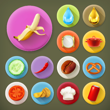 Various dessert and food flat icons vector 03 Various icons icon food dessert   