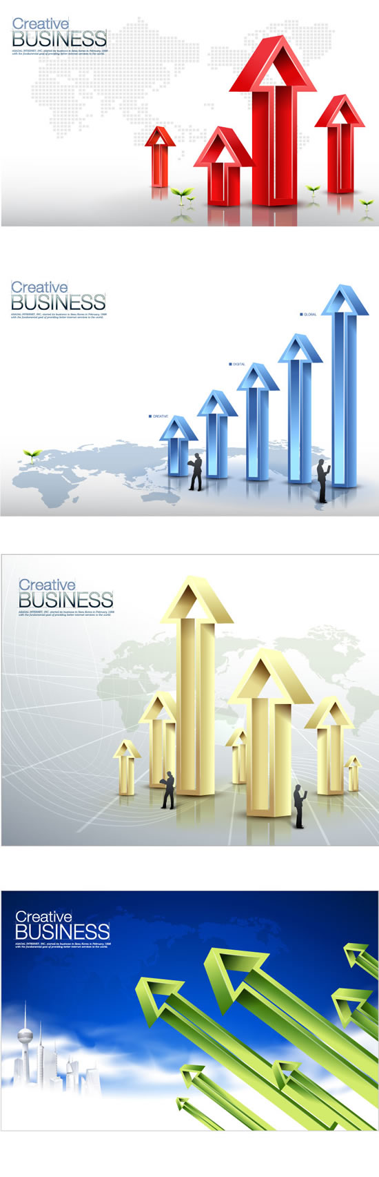 Business data arrow Poster vector graphics Business person business concept   