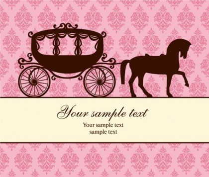Carriage silhouetter and classical decorative background vector silhouette decorative classical carriage background   