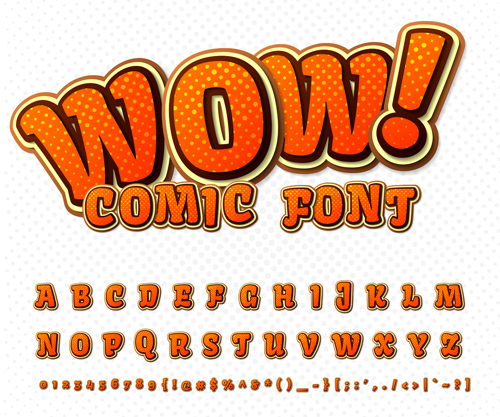 Comic styles fonts design set 02 styles fonts design Comic   