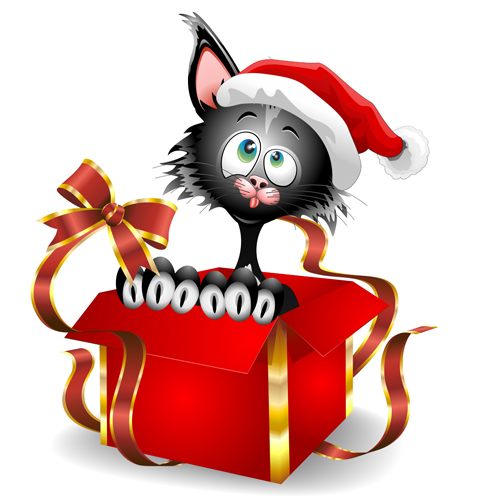 Christmas funny cats vector 04 funny christmas cats cat   