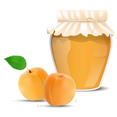 Fresh jam with Jar and fruits vector 08 with jar jam fruits fresh   