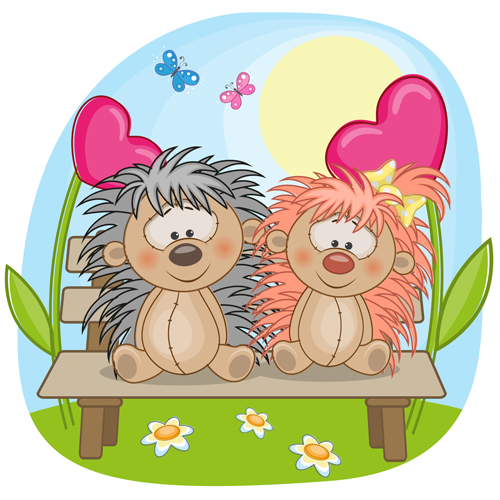 Lovers lovely animals vector set 04 lovers lovely animals   