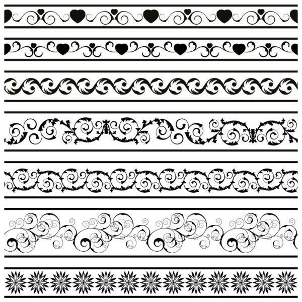 Black Seamless lace and ornaments vector 05 seamless ornaments ornament lace black   