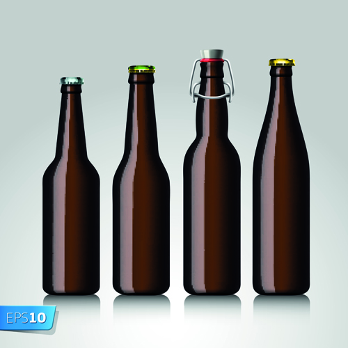 Different Beer bottle design elements vector 04 elements element different bottle beer   