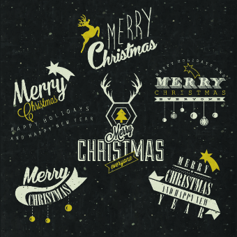 Vintage Merry Christmas logos design vector 03 vintage merry christmas merry logos logo christmas   