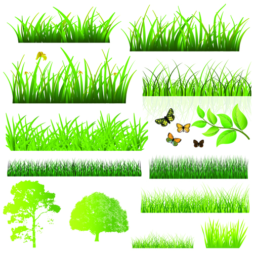 Vector Green Grass Elements set 02 green grass green grass elements element   