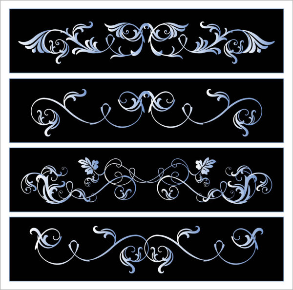 Black and white floral Border vector white pattern lace black and   