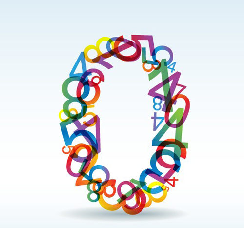 Set of Rainbow numbers elements vector 03 rainbow numbers number elements element   