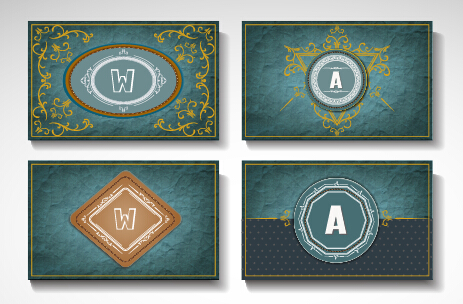 Vintage styles cards ornate vector Vintage Style ornate cards   