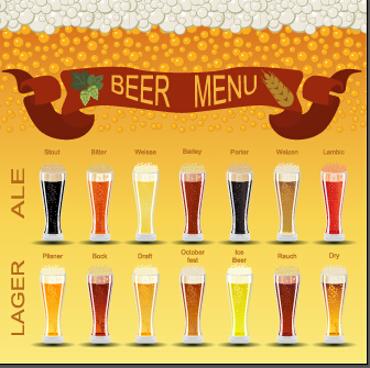 Vector beer menu creative design graphic 01 menu creative beer   