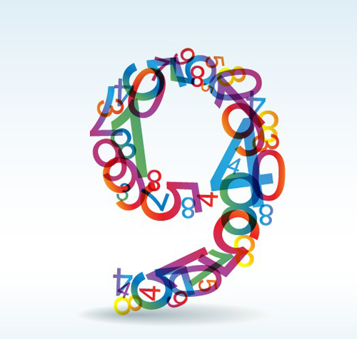 Set of Rainbow numbers elements vector 05 rainbow numbers number elements element   