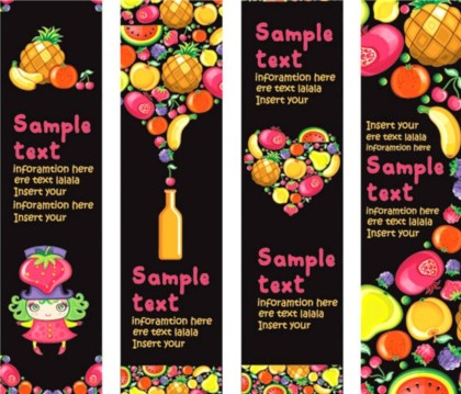 Fruit Vertical banner set vector fruit banner   