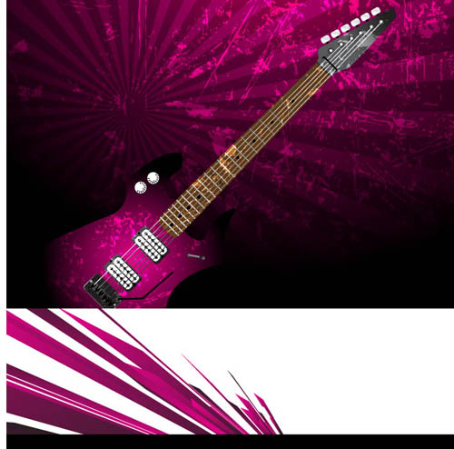 Grunge background with Guitar vector guitar grunge background   