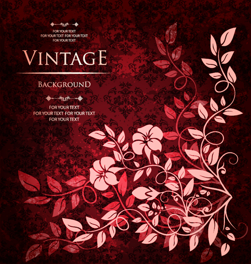 Floral with vintage backgrounds vector 01 vintage floral backgrounds background   